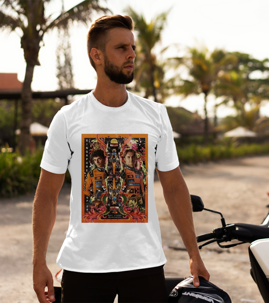 Singapore GP 2026 Oscar Piastri McLaren Racing Art By Ervance Dwiputra T-Shirt