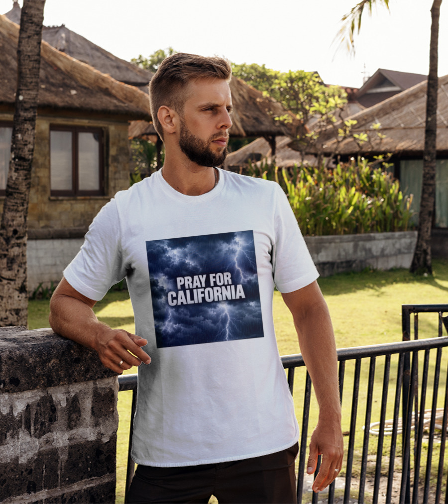 Pray For California Thunderstorm Clouds And Lightning T-Shirt