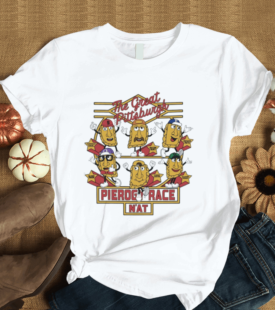 The Great Pittsburgh Pierogi Race With Sauerkraut Saul And Cheese Chester T-Shirt