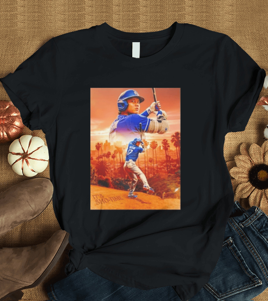 Shohei Ohtani Los Angeles Dodgers It's Sho Time Baseball Legend Urban Sunset T-Shirt