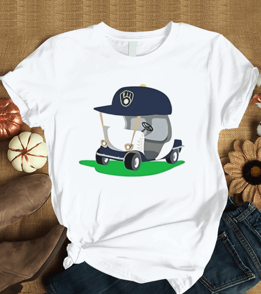 Milwaukee Brewers Golf Cart MLB Baseball Cap Logo Accessory T-Shirt