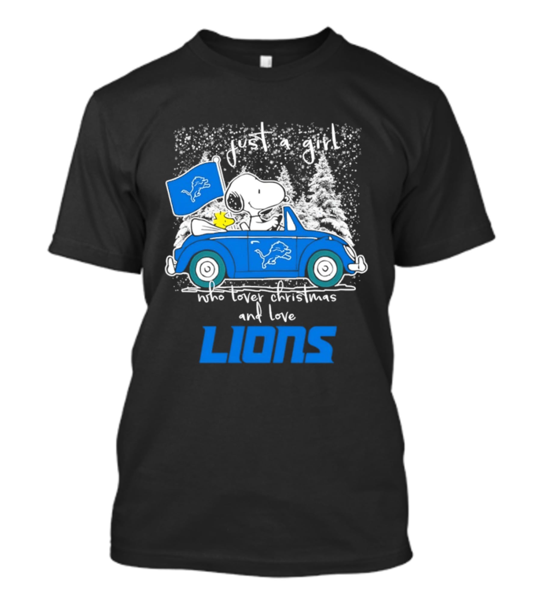 Snoopy Just A Girl Who Loves Christmas And Love Lions T-Shirt