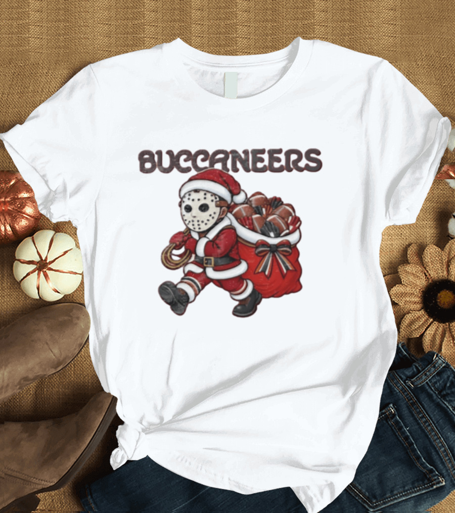 Buccaneers Football Christmas Masked Santa T-Shirt