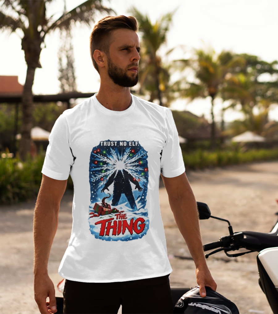 Trust No Elf The Thing Christmas Horror Scene T-Shirt
