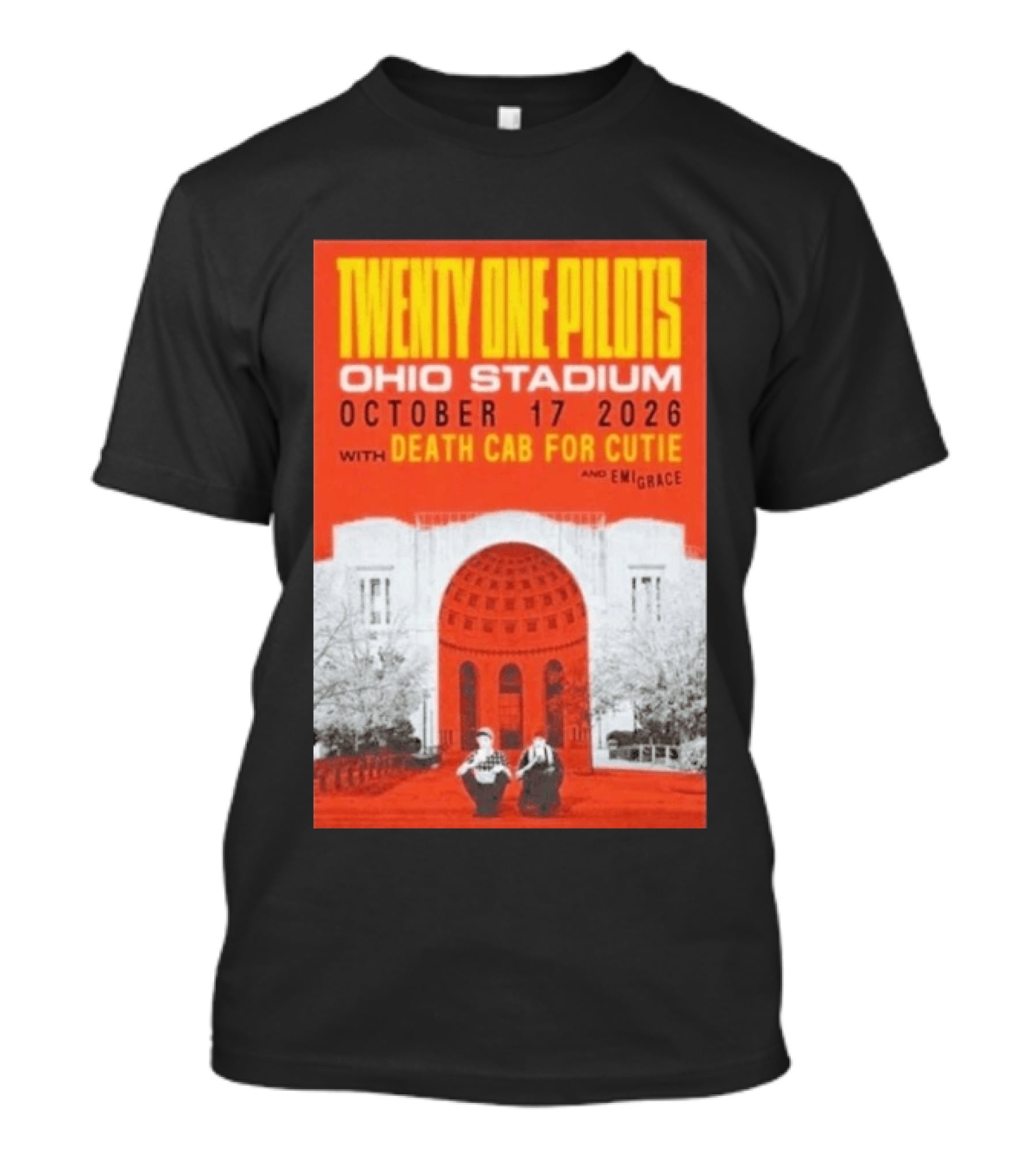 Twenty One Pilots Ohio Stadium October 17 2026 Concert With Death Cab For Cutie And Emigrace T-Shirt