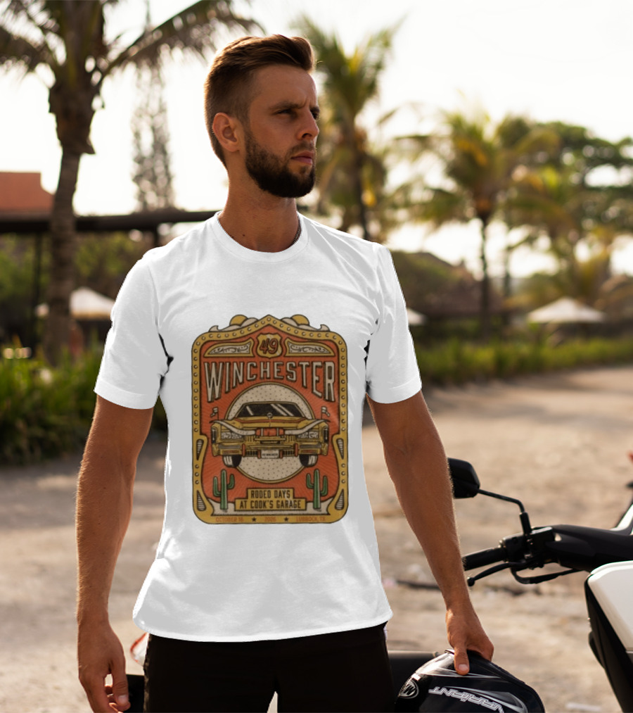 49 Winchester Rodeo Days At Cook's Garage Lubbock TX October 16 2026 Classic Car And Cactus T-Shirt