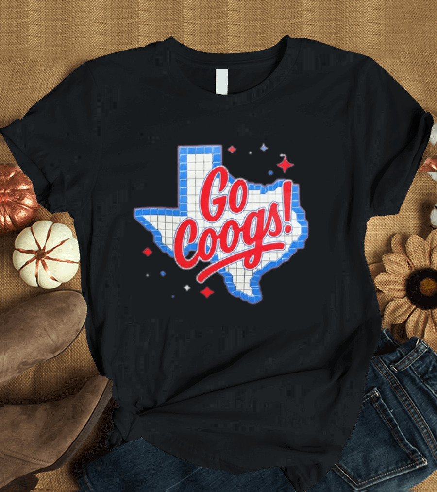Go Coogs Houston Cougars Texas State Map T-Shirt