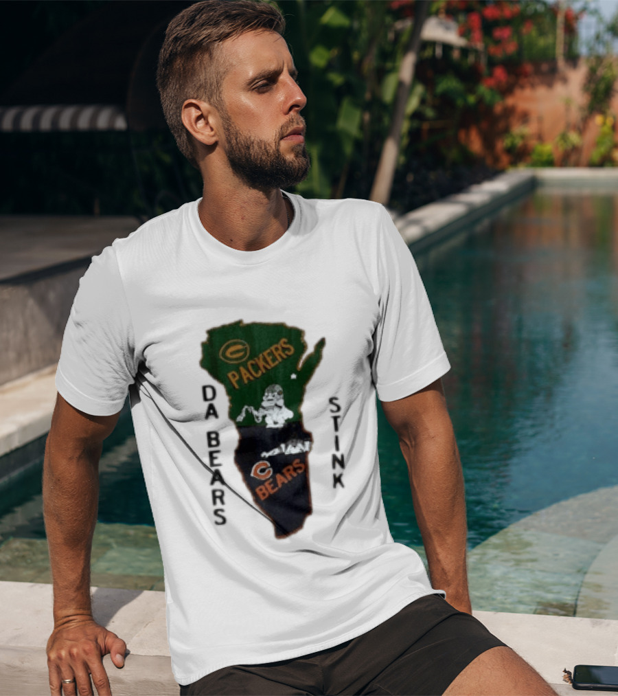 Green Bay Packers And Chicago Bears Da Bears Stink Rivalry T-Shirt