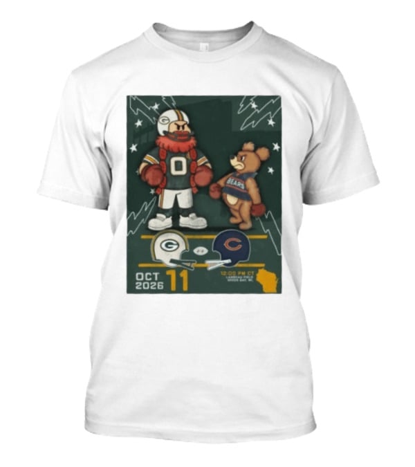Green Bay Packers Vs Chicago Bears October 11 2026 Lambeau Field Game T-Shirt