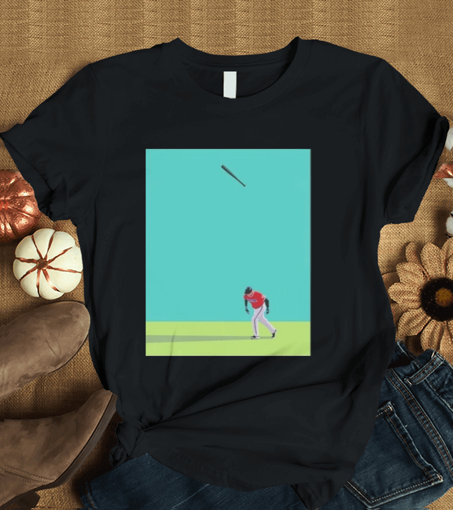 Minimalist Baseball Player Bat Flip Batter T-Shirt