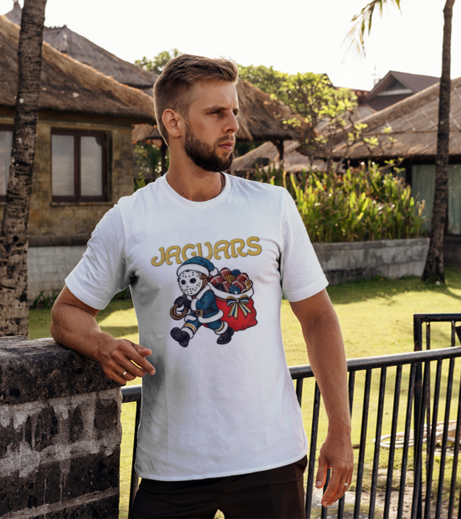 Jacksonville Football Christmas Horror Santa T-Shirt