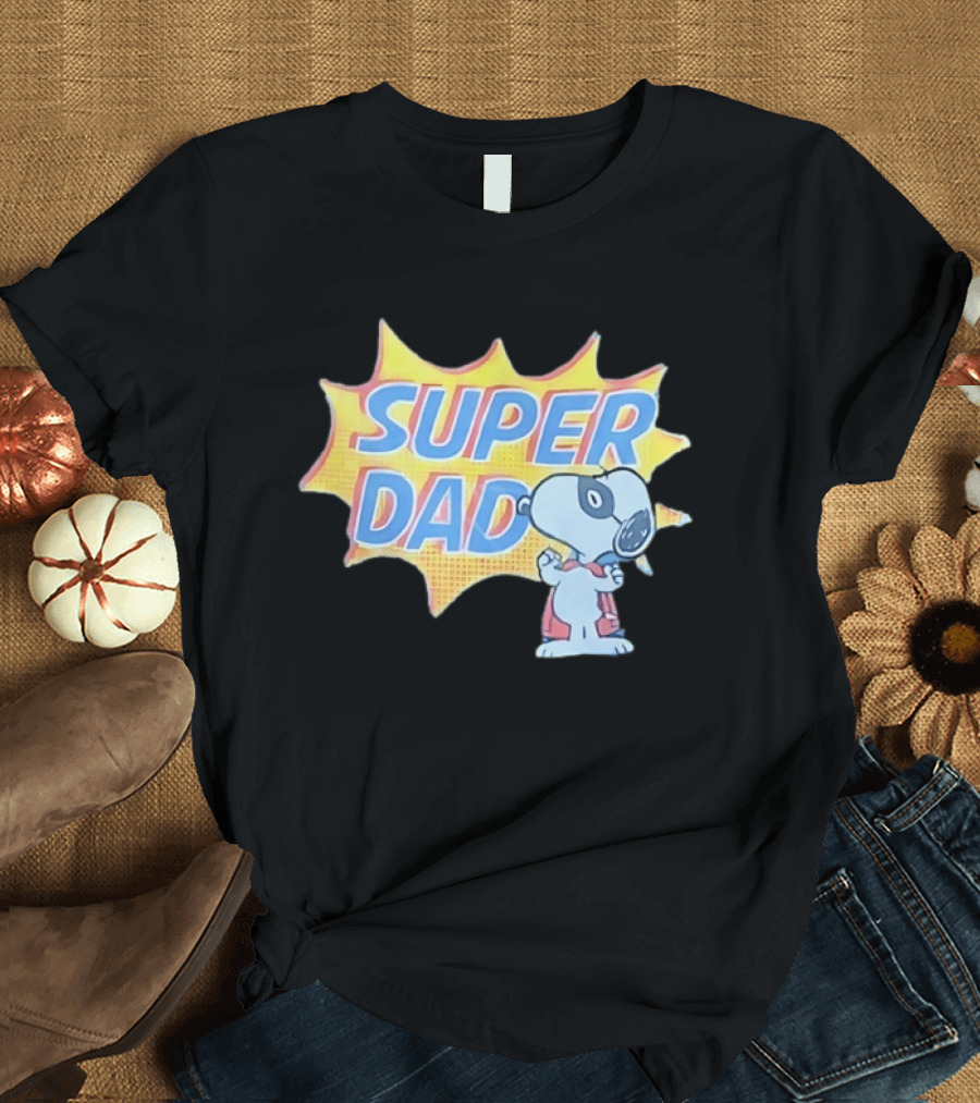 Snoopy Super Dad Peanuts Father's Day Superhero Comic T-Shirt