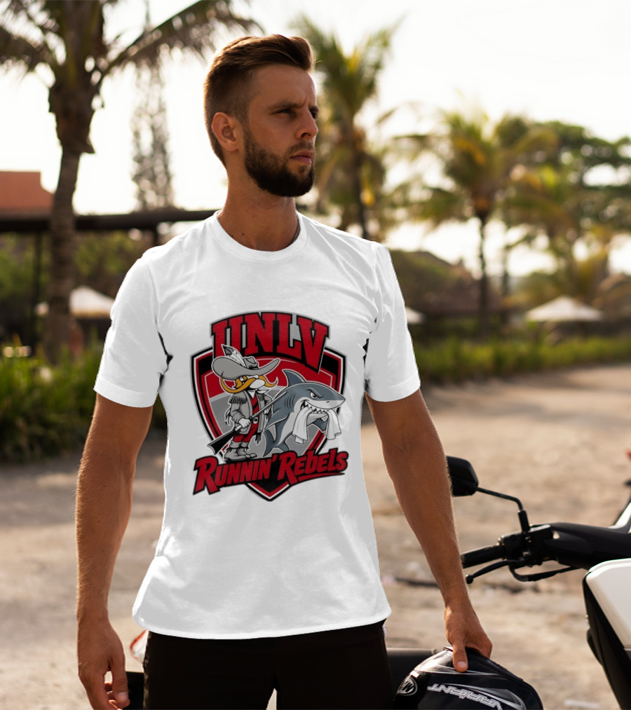 UNLV Runnin Rebels Mascot Shark And Gunslinger NCAA College Basketball T-Shirt