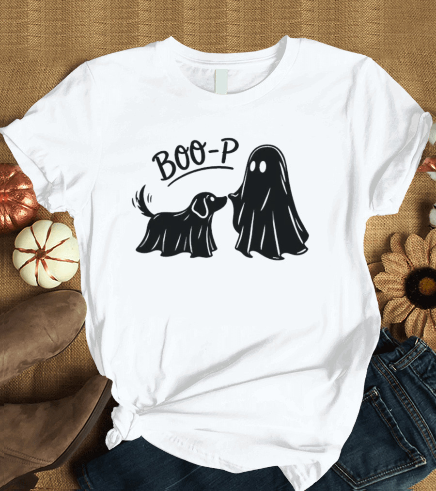 BOO P Ghost Dog Halloween Spooky T-Shirt