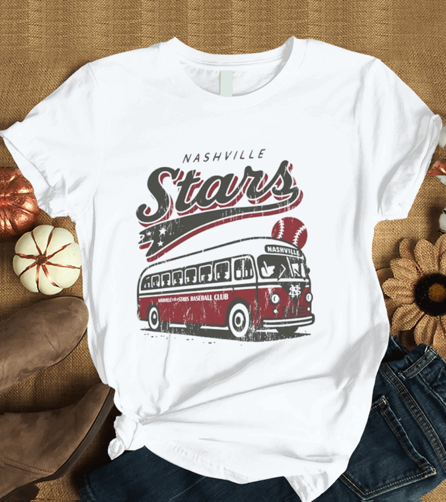 Nashville Stars Baseball Club Vintage Bus T-Shirt