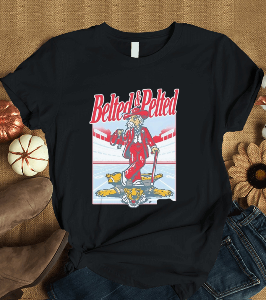 Old Row Belted And Pelted Red Suit Stadium Tiger Rug T-Shirt