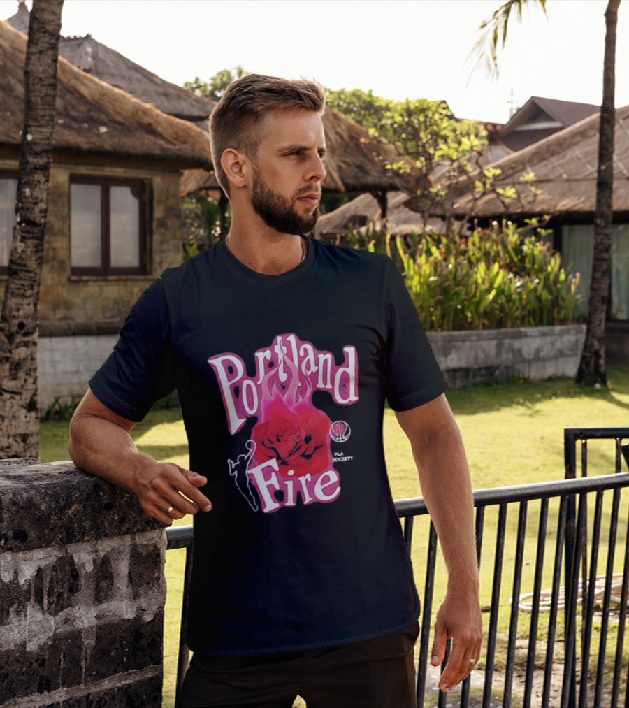 Portland Fire Playa Society Rose Basketball T-Shirt