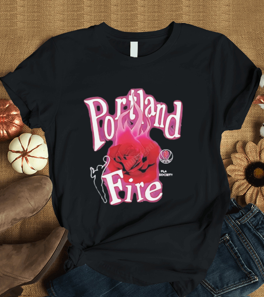 Portland Fire Playa Society Rose Basketball T-Shirt