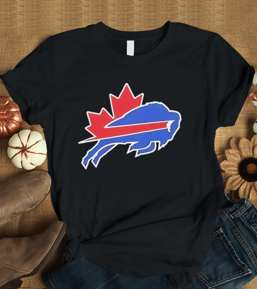 Buffalo Bills Maple Leaf Blue Red Buffalo T-Shirt