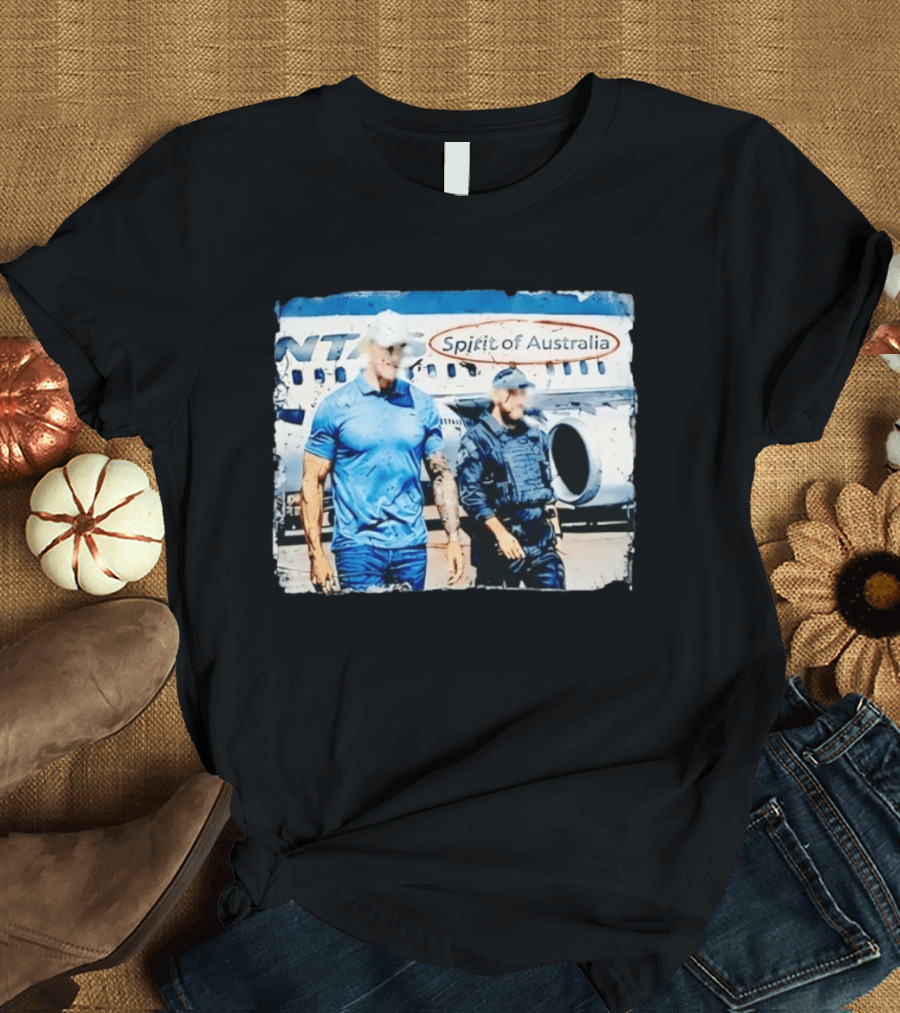 Qantas Spirit Of Australia Distressed Aviation Plane Crew T-Shirt