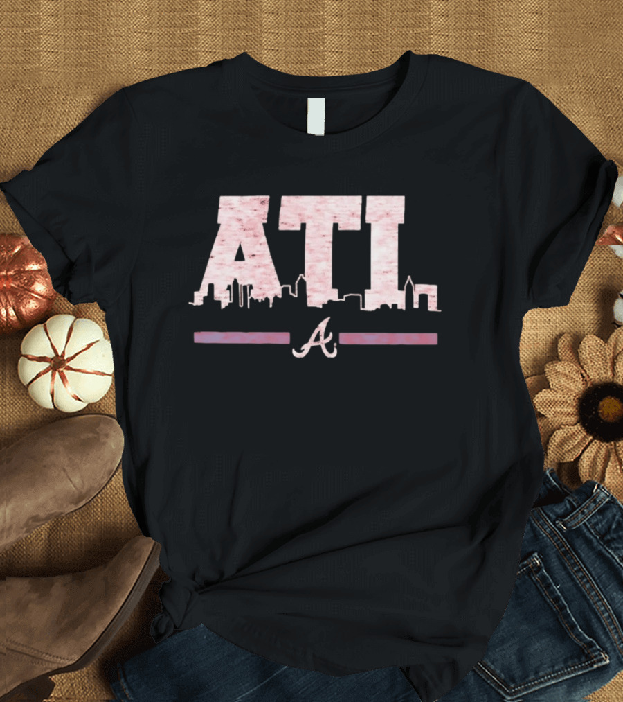 Atlanta Braves ATL Skyline Distressed MLB T-Shirt