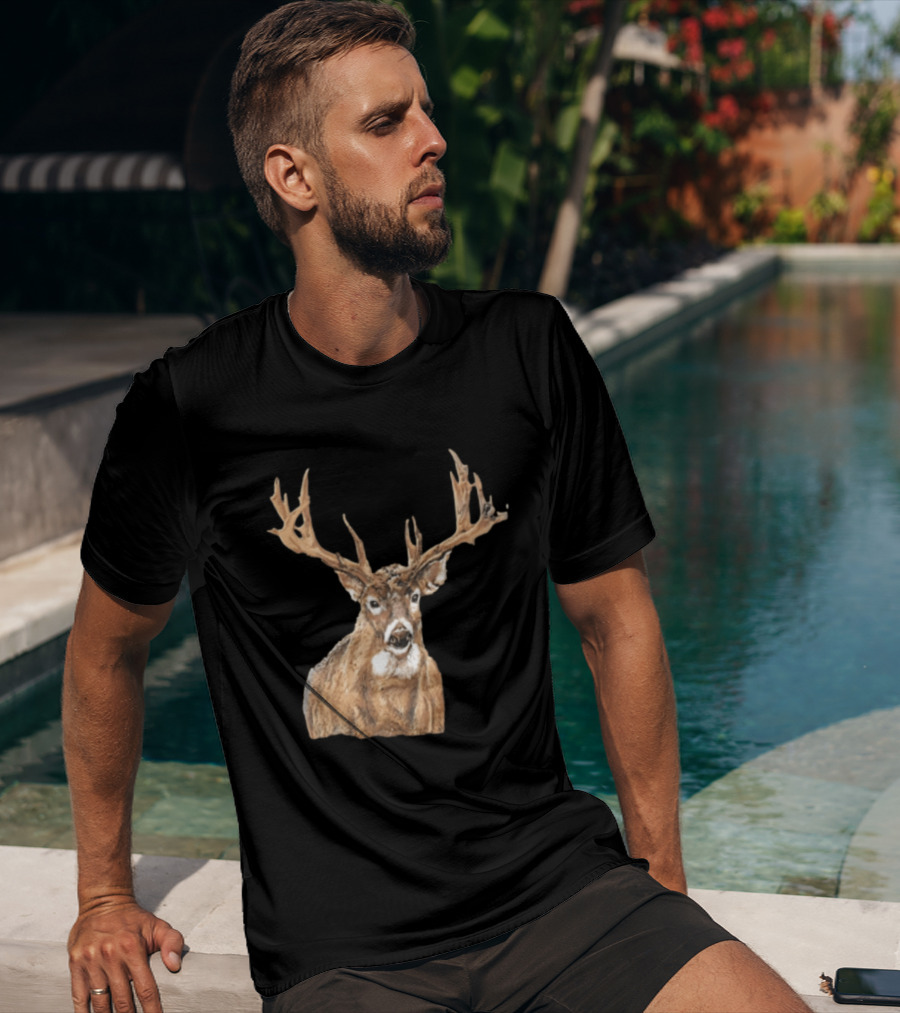 Simply Southern Large Buck Deer Head Drawing T-Shirt