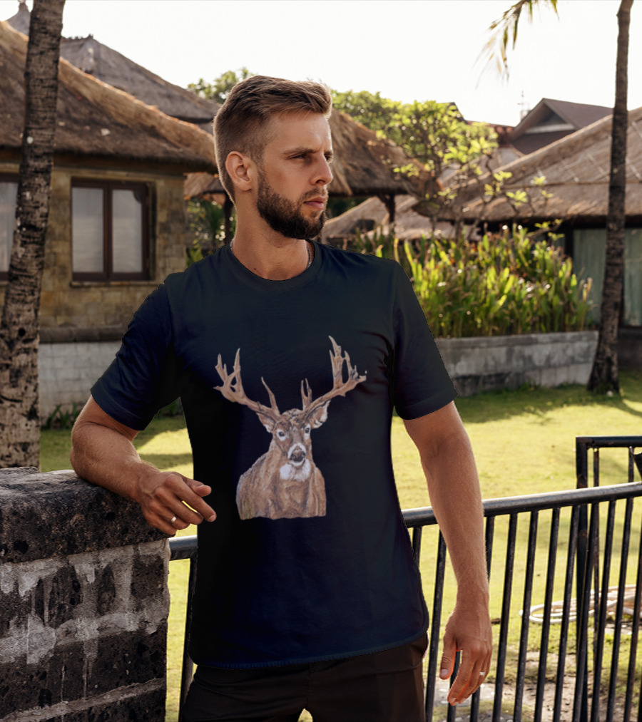 Simply Southern Large Buck Deer Head Drawing T-Shirt