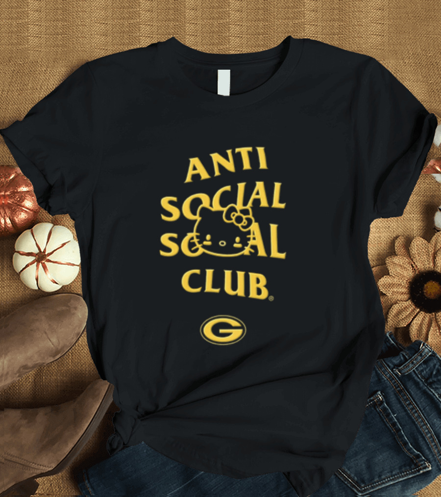 Anti Social Social Club Hello Kitty Green Bay Packers Collaboration T-Shirt