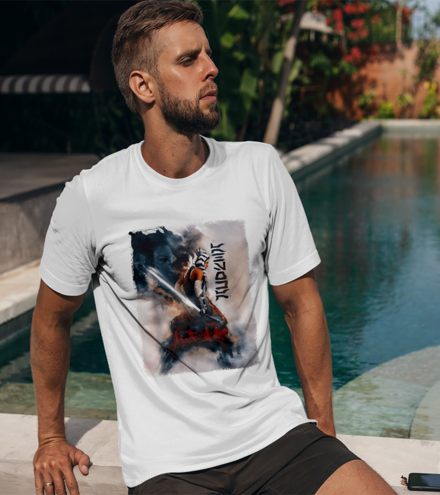 Ahsoka Tano Jedi Warrior Lightsaber Arabic Calligraphy Star Wars T-Shirt