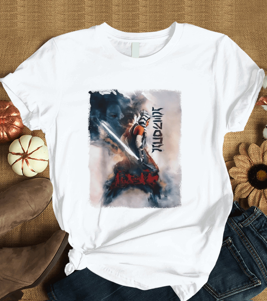 Ahsoka Tano Jedi Warrior Lightsaber Arabic Calligraphy Star Wars T-Shirt
