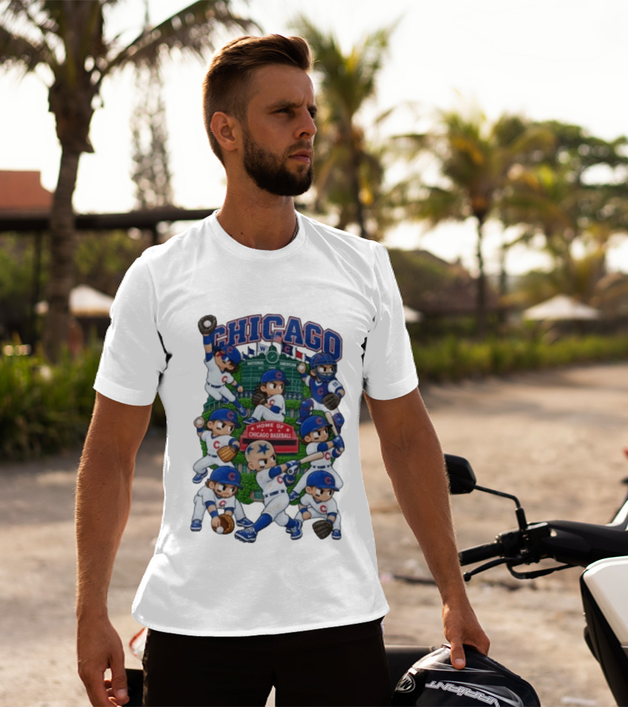 Chicago Cubs Animated Players Wrigley Field Home Baseball 2026 27 T-Shirt