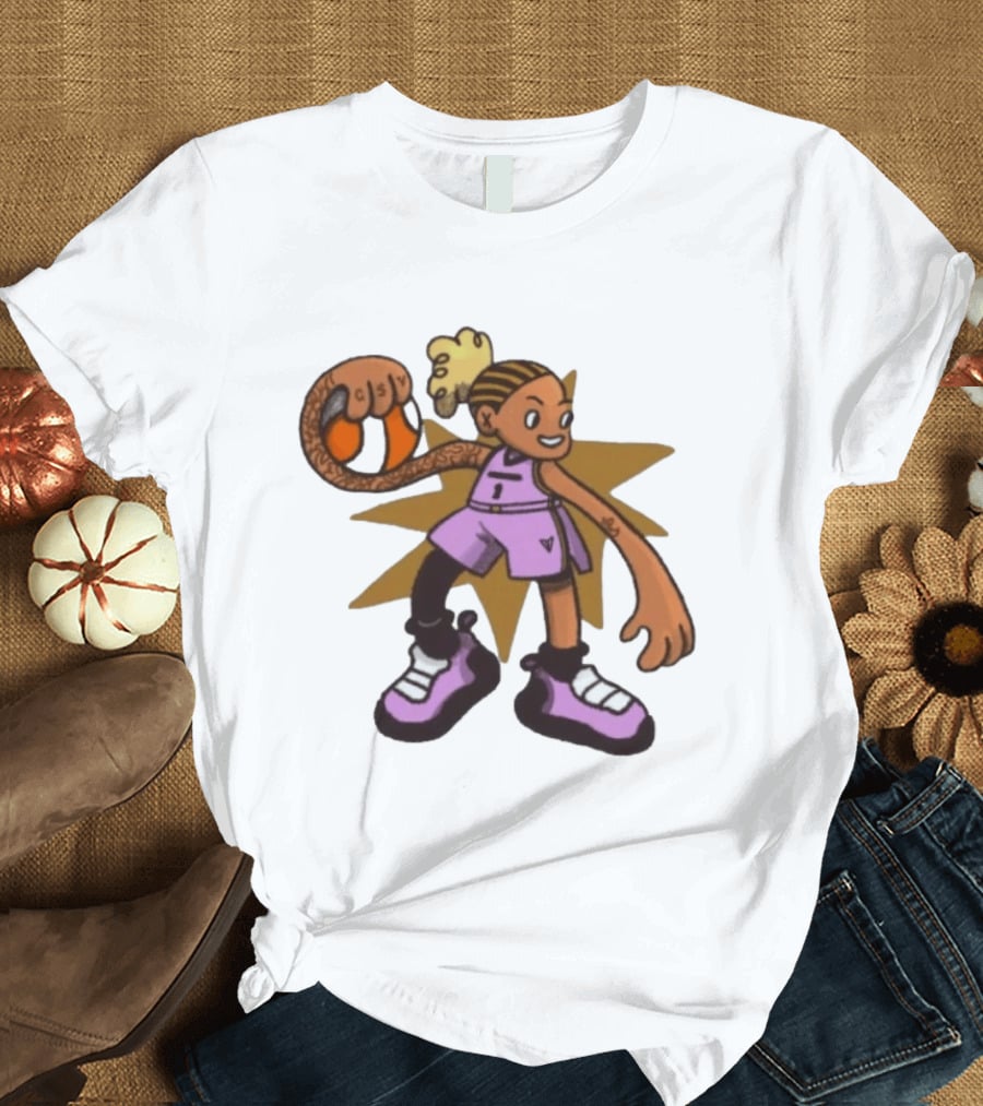 Gabby Golden State Valkyries No 1 CSV Cartoon Character With Basketball T-Shirt