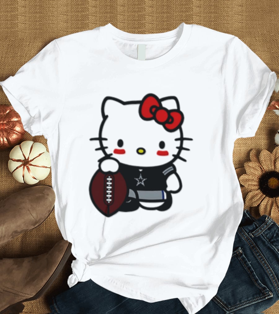 Hello Kitty Dallas Cowboys Football Fan T-Shirt