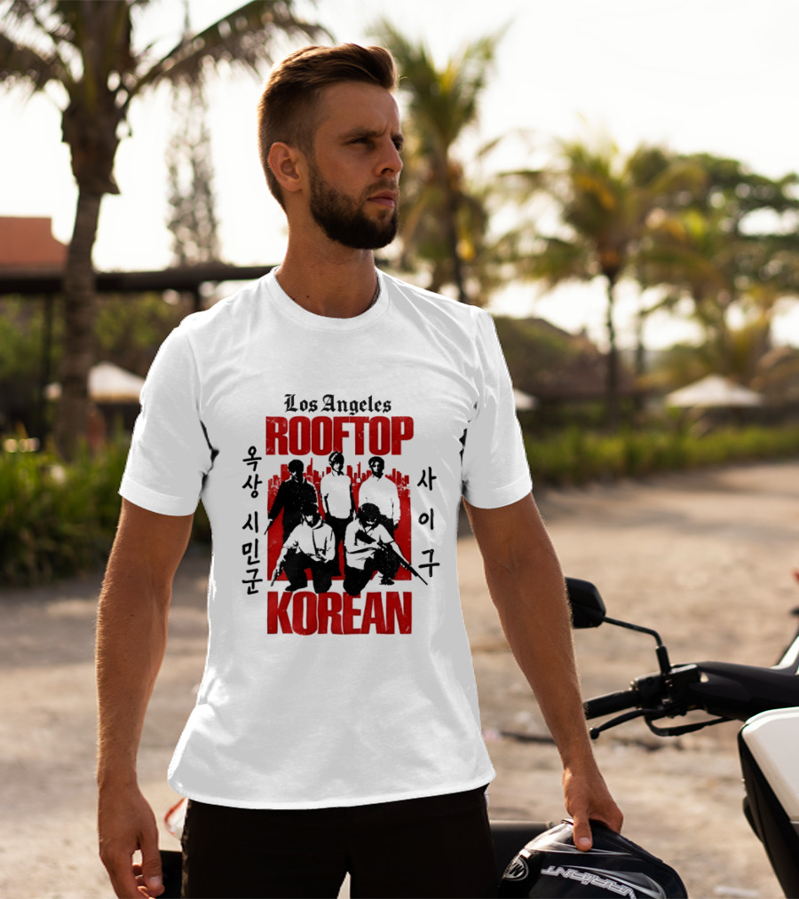 Los Angeles Rooftop Korean 1992 Historical T-Shirt