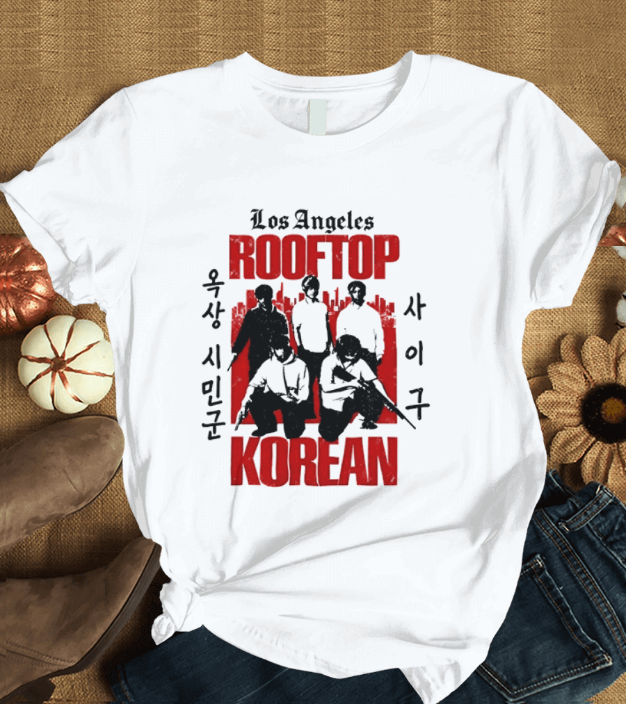 Los Angeles Rooftop Korean 1992 Historical T-Shirt