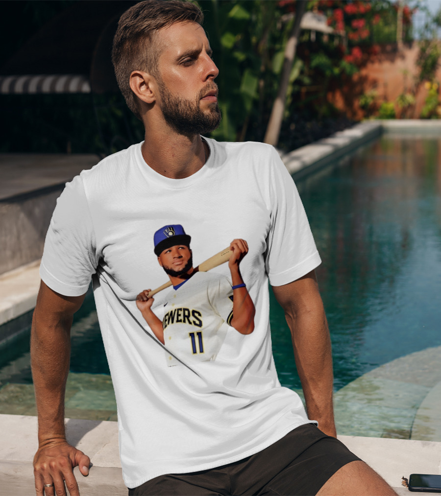 Manny Pina Milwaukee Brewers Number 11 Catcher MLB Baseball T-Shirt