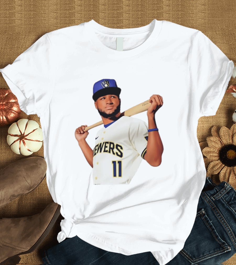 Manny Pina Milwaukee Brewers Number 11 Catcher MLB Baseball T-Shirt