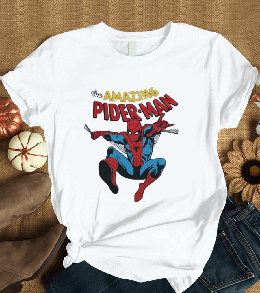 The Amazing Spider Man Marvel Superhero Classic Action Pose T-Shirt
