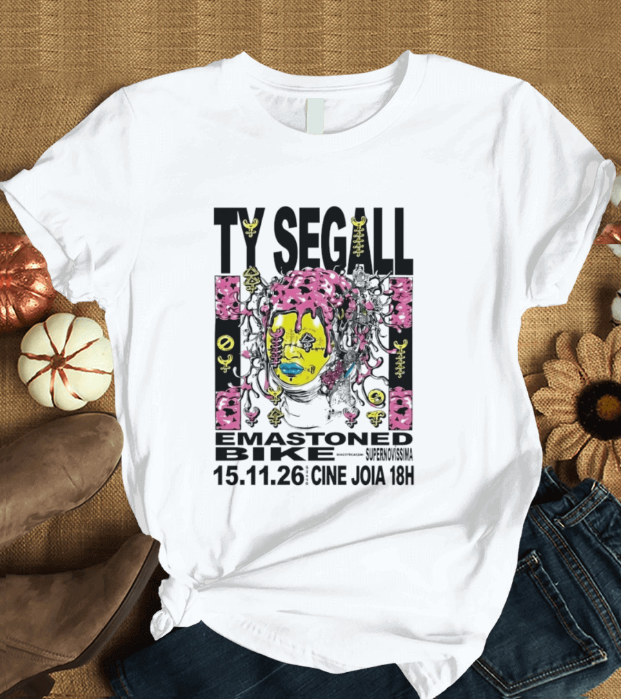 Ty Segall Emastoned Bike Concert At Cine Joia 15.11.26 18H Vibrant Psychedelic Face T-Shirt