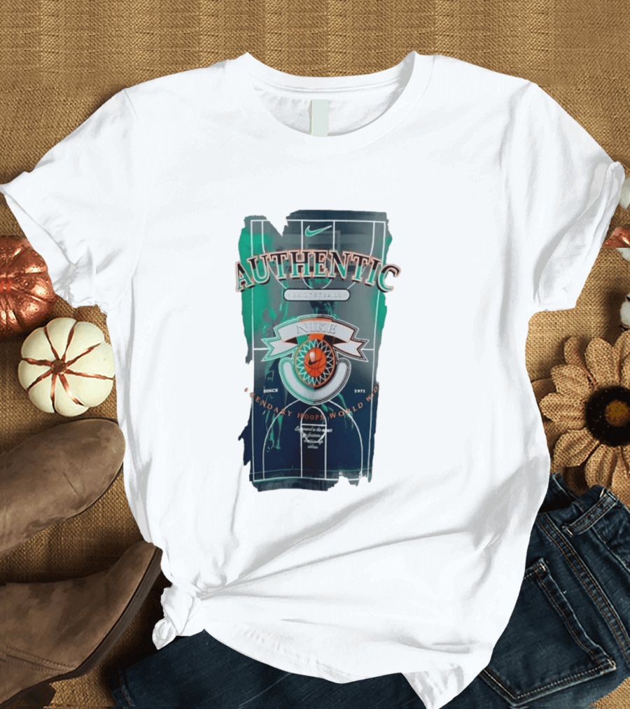 Authentic Nike Basketball Legendary Hoops Worldwide Since 1971 T-Shirt