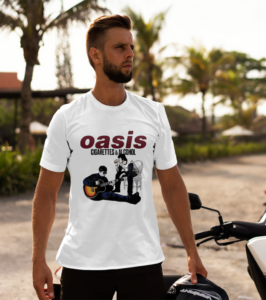 Oasis Cigarettes & Alcohol Britpop Band Music Fans T-Shirt