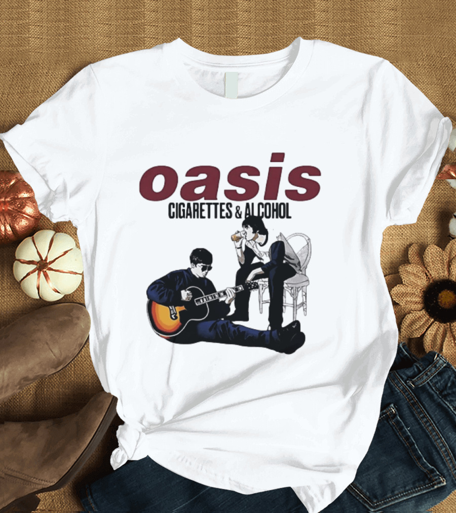 Oasis Cigarettes & Alcohol Britpop Band Music Fans T-Shirt
