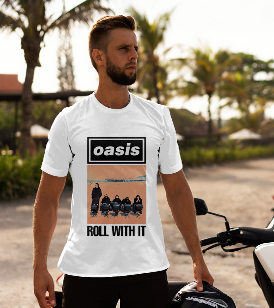 Oasis Roll With It Britpop Band Liam Gallagher T-Shirt