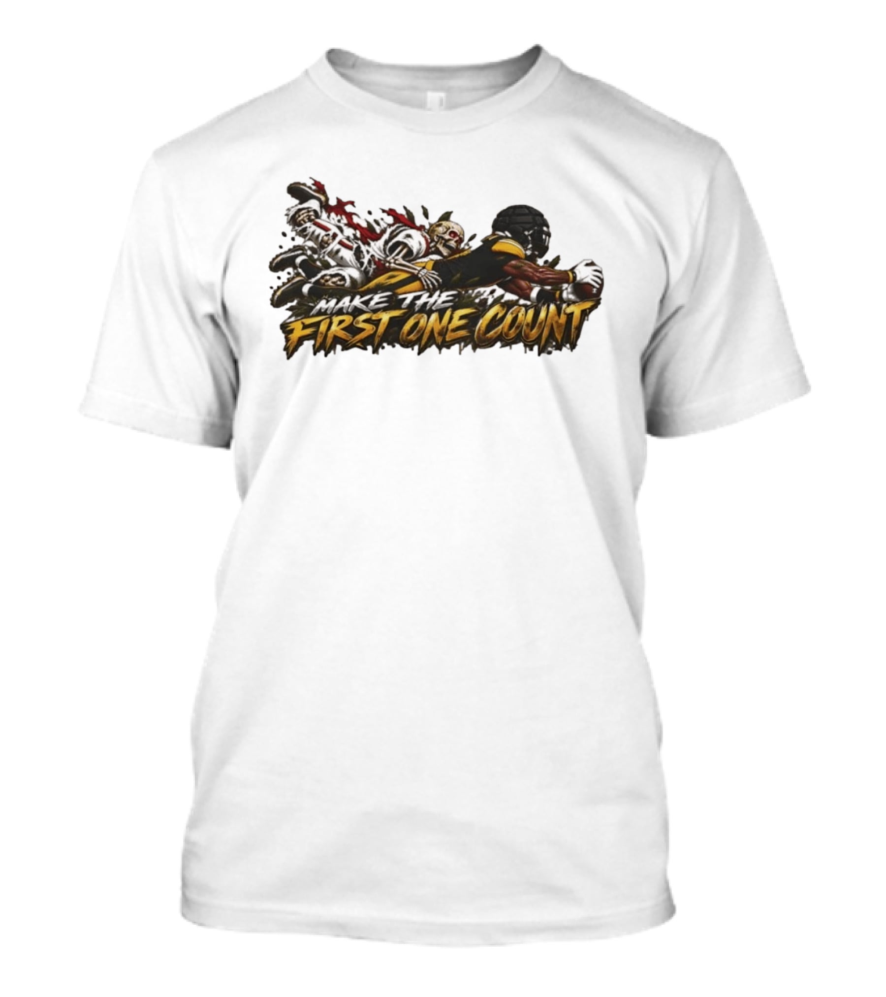 Pittsburgh Steelers Make The First One Count Football Player Touchdown Zombies T-Shirt