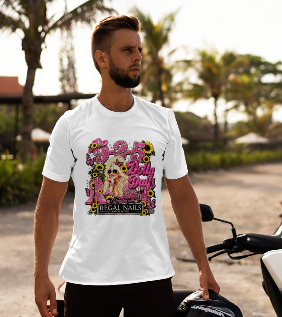 9 To 5 Dolly Day Celebrated With Regal Nails Salon Spa T-Shirt