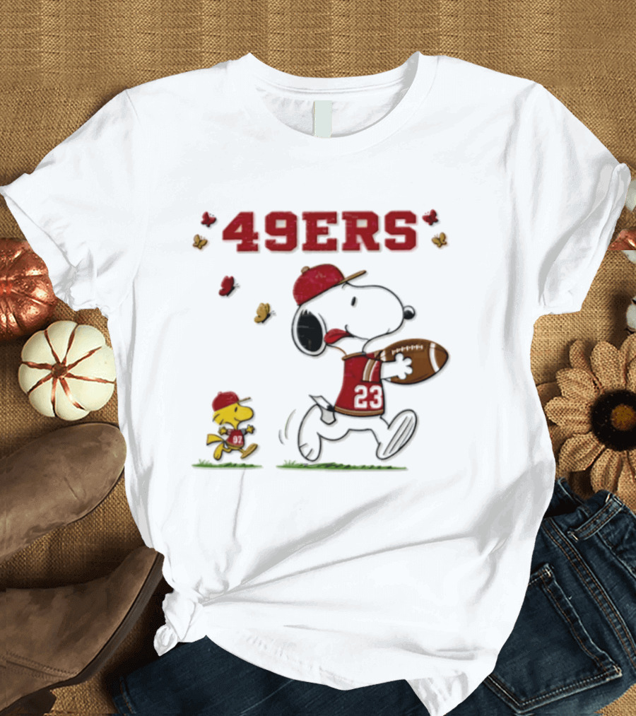 Snoopy Vs Woodstocks 49ers Football Comic T-Shirt