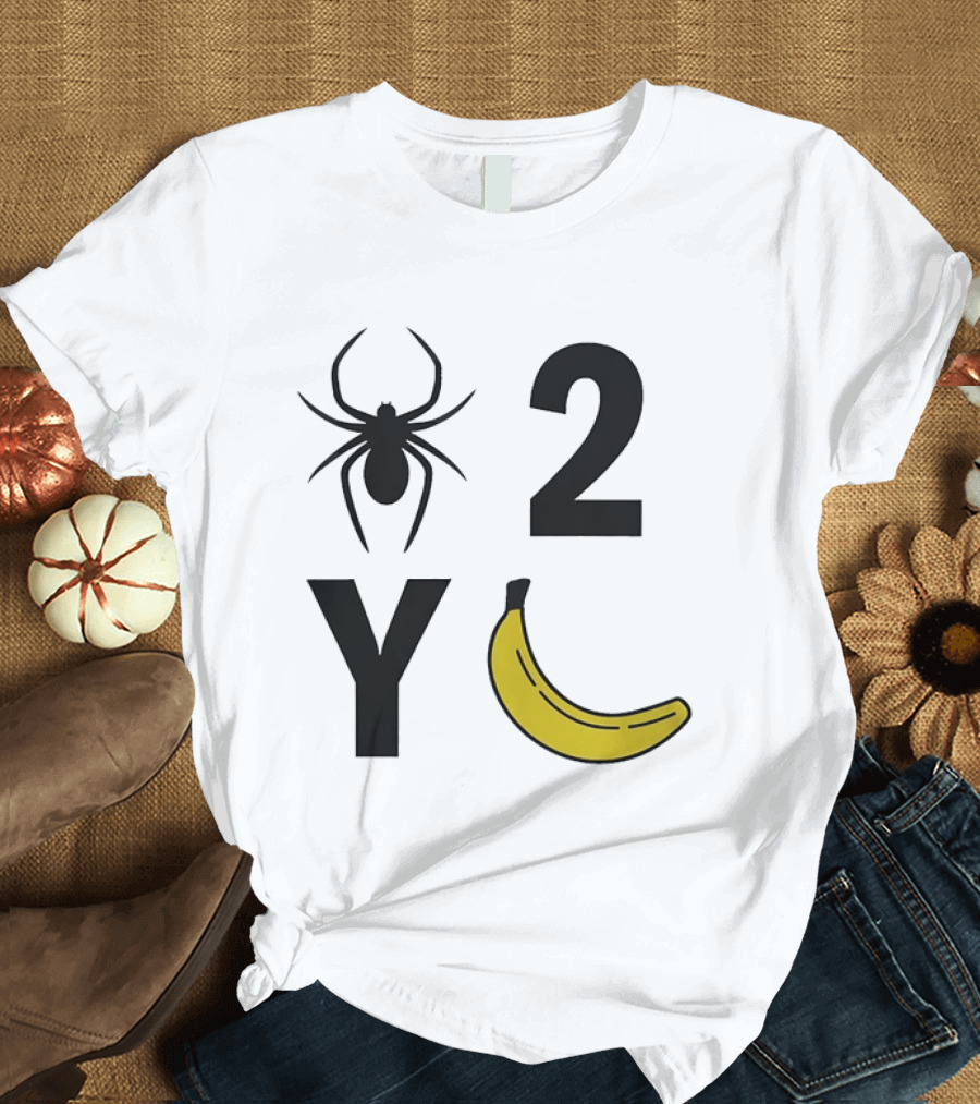 Spider 2 Y Banana Rebus Wordplay Visual Pun T-Shirt