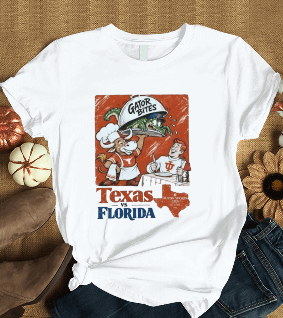 Texas Vs Florida Gator Bites Austin Sports Club T-Shirt