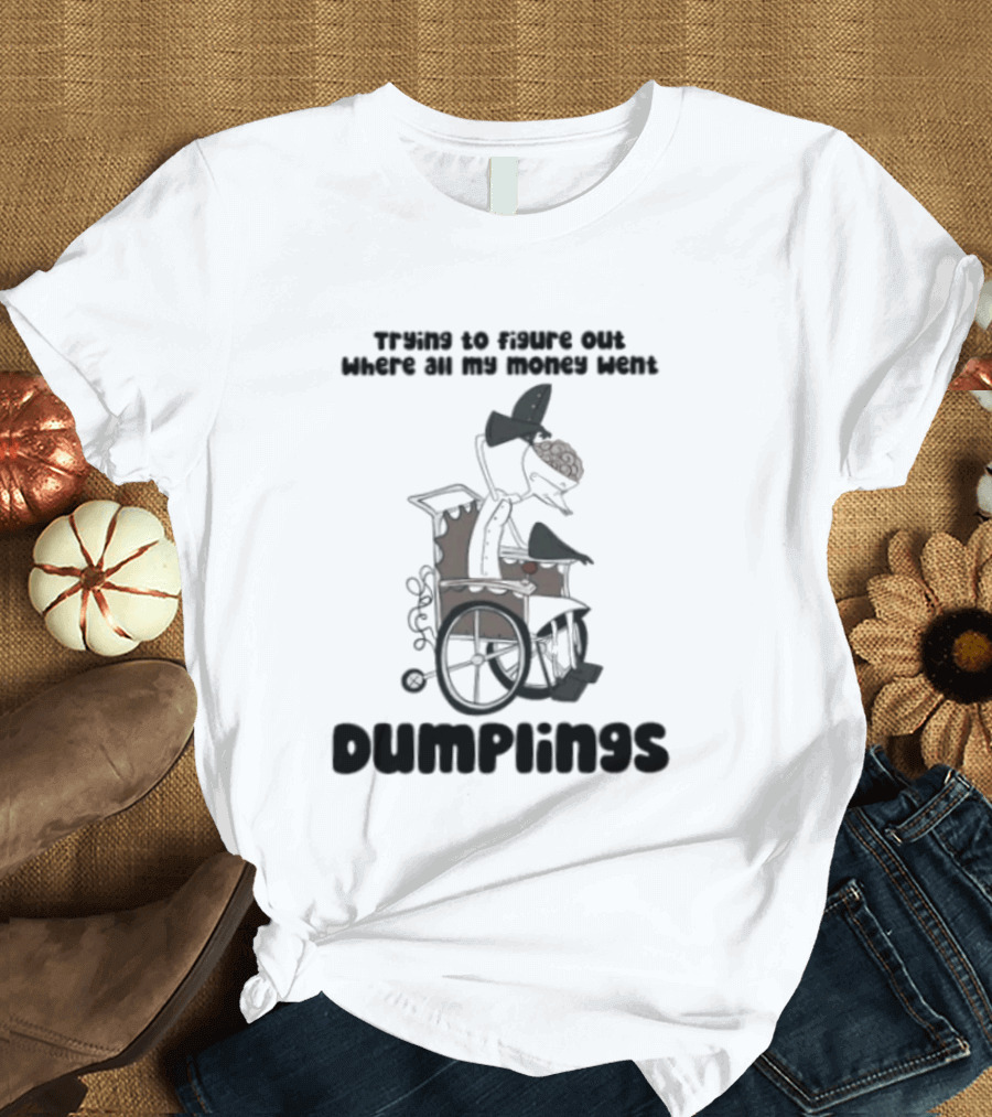 Trying To Figure Out Where All My Money Went Dumplings Vintage Cartoon T-Shirt