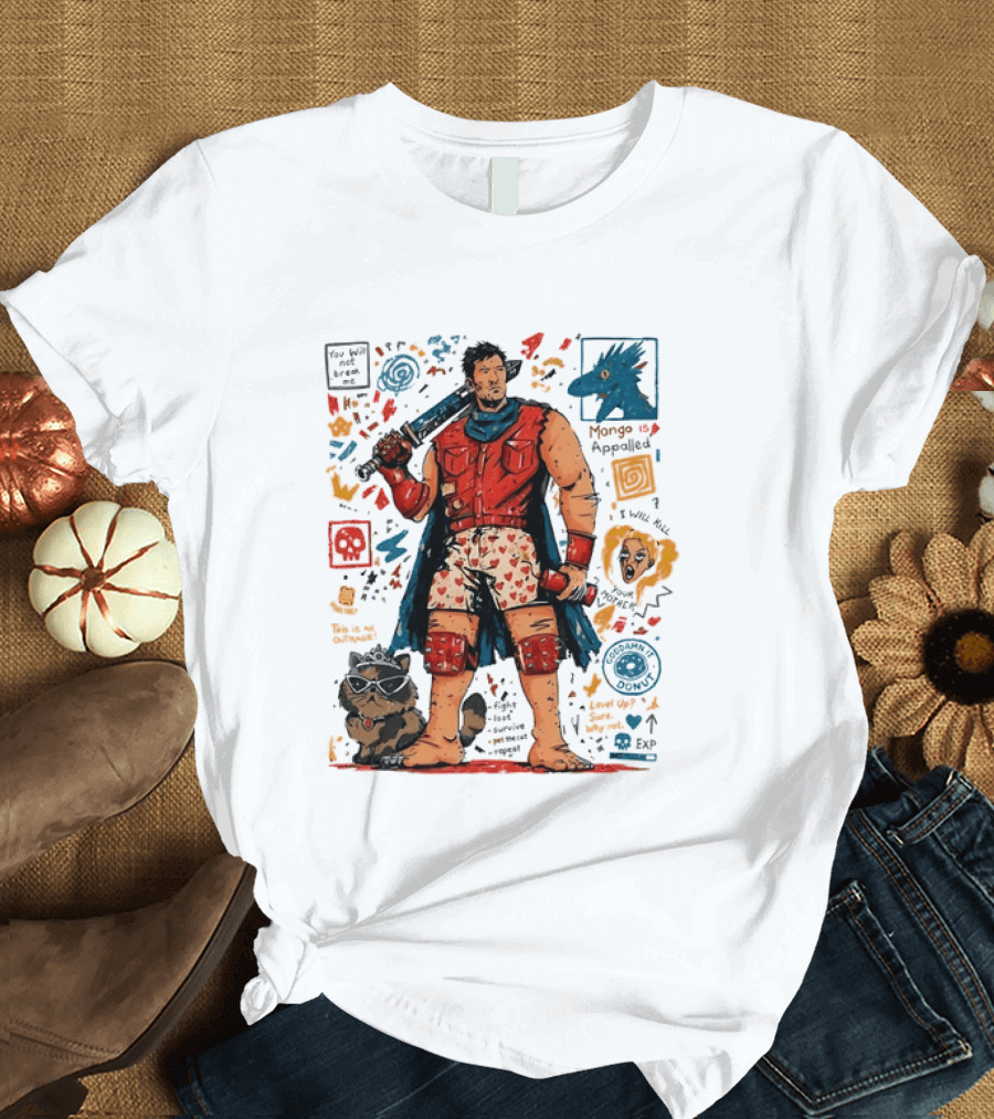 Mongo Is Appalled Goddamn It Donut Fantasy Adventure Comic Style Hero Boxer Villain Playful Quotes T-Shirt